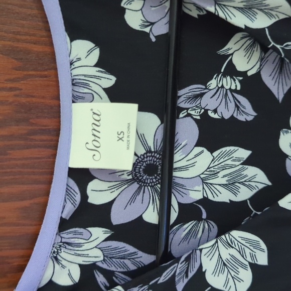 Soma Bliss Handkerchief Built In Bra Midi Dress in Palace Purple Floral Size XS - Picture 8 of 12